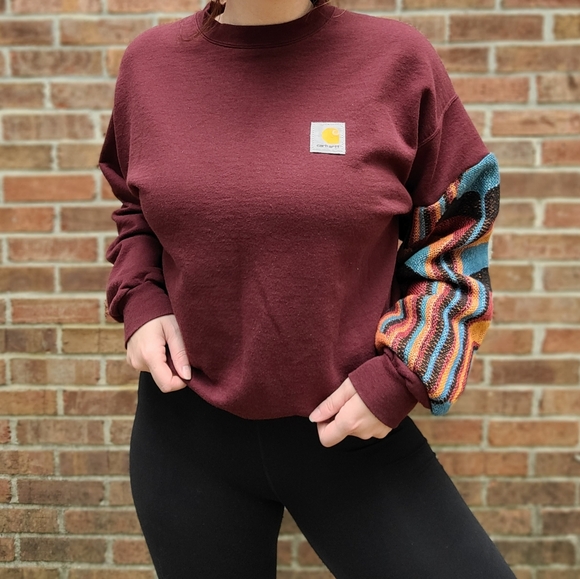 Crewneck with tapestry sleeve/carhartt patch - Picture 4 of 4